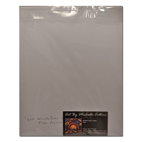 Orange Matted Colorful Abstract Art Print Too Much Time On Your Hands Signed - Picture 2 of 8